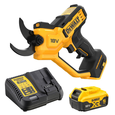 DeWALT 18V XR Power Pruner 5.0Ah Kit - 38mm Cut, Non-Stick Blade, LED Light DCMPP568P1-XE
