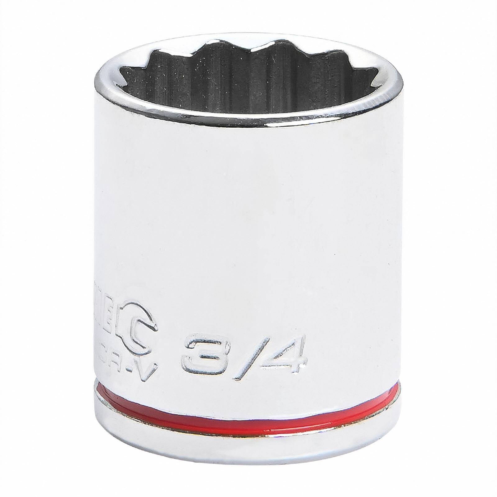 Kincrome 34mm 3/8" Drive Shallow Socket - 12 Point, Chrome Vanadium Steel