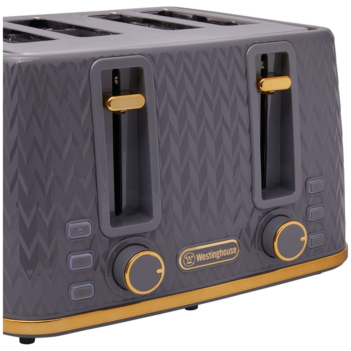 Westinghouse Kettle and Toaster Pack - 1.7L Rapid Boil Kettle, 4 Slice Toaster, Grey Gold - WHKTPK13GG