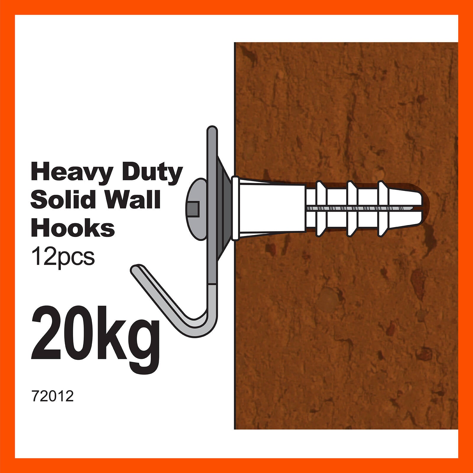 Everhang 20kg Steel Solid Wall Picture Hanging Hook 12 Pack