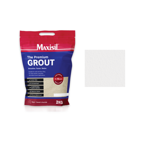 Maxisil 2kg White Coloured Grout Stain & Mould Resistant