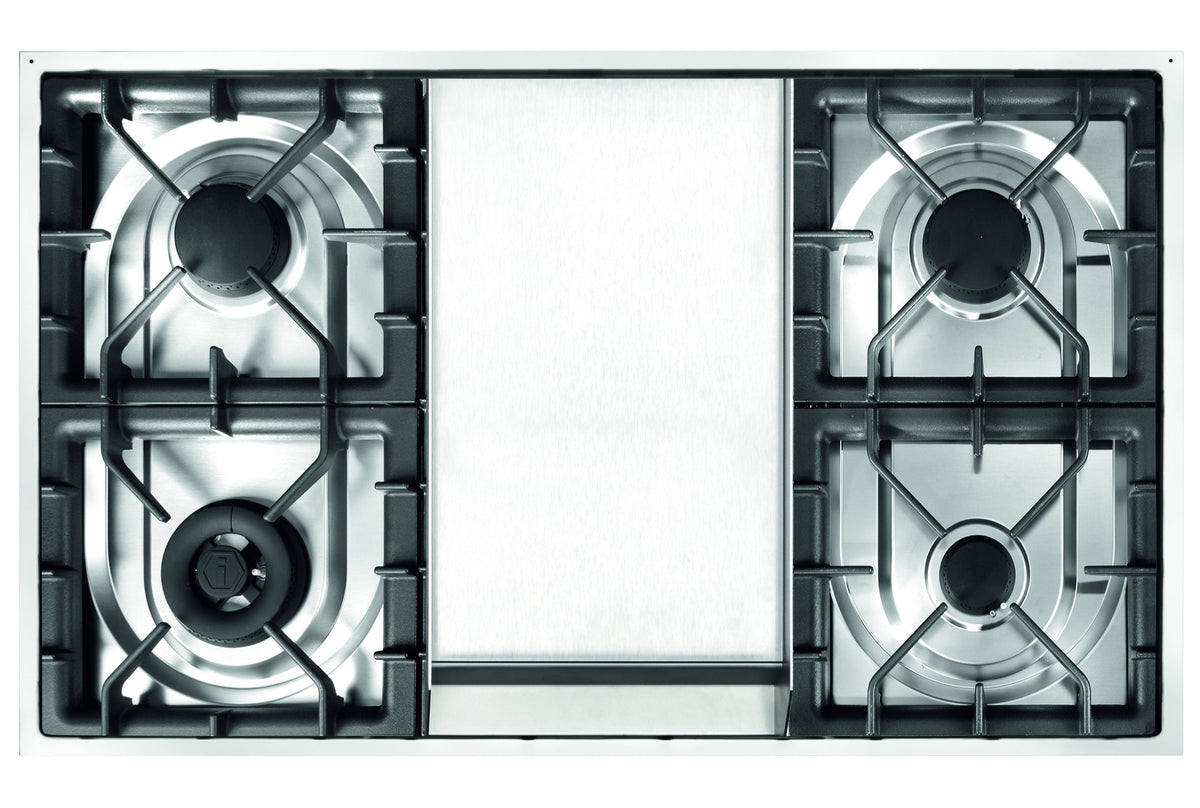 ILVE Professional Plus 90cm 6 Burner and Teppanyaki Freestanding Oven 97L - Stainless Steel - P09FDWE3SS