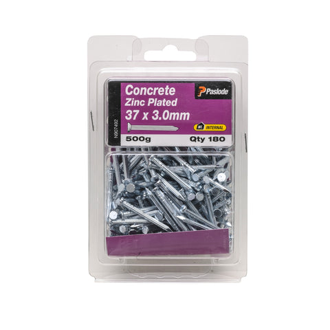 Paslode 37 x 3.0mm Zinc Plated Concrete Nails - 500g 180 Pack