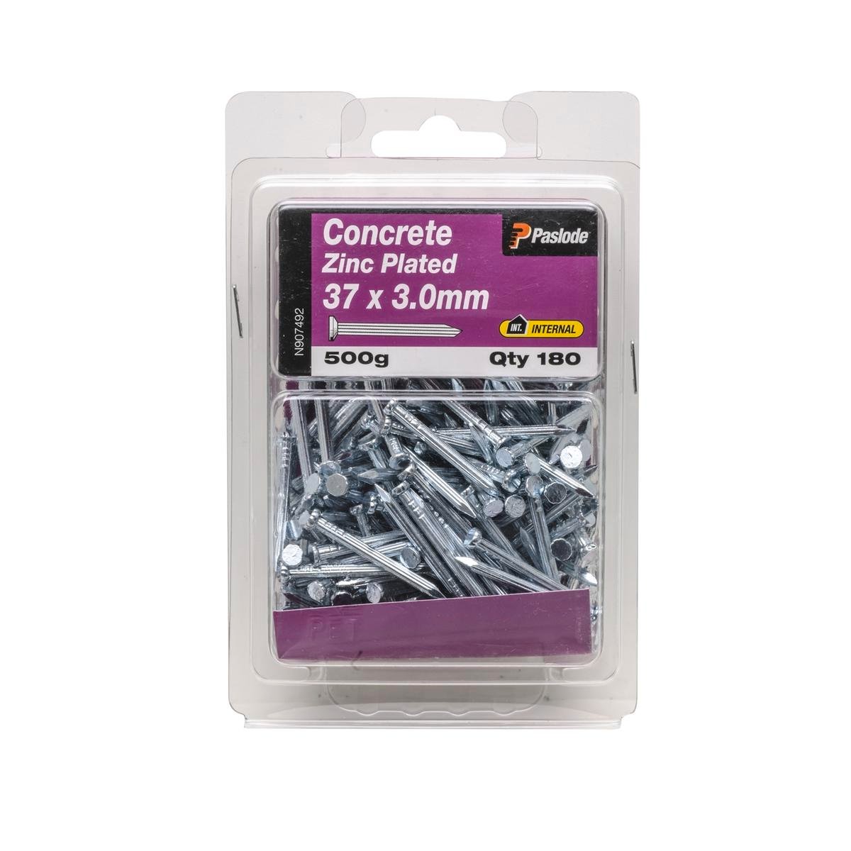 Paslode 37 x 3.0mm Zinc Plated Concrete Nails - 500g 180 Pack