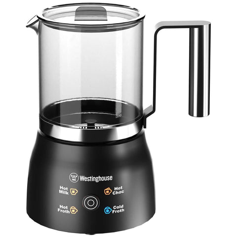 Westinghouse Milk Frother 250ml - Glass Jug, One-Touch Control, Hot and Cold Functions - WHMF04GL