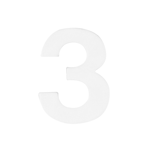 Sandleford Mode White Self Adhesive House Number 3 50mm