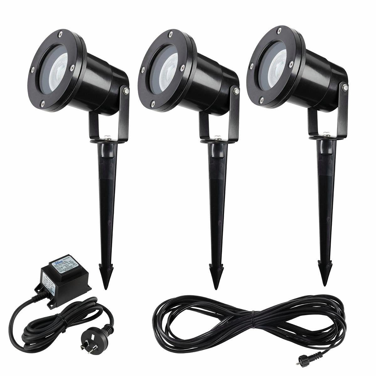 Brilliant Beth LED Garden Light Kit 3 Pack - 12V - Black - 10m Cable - SuperSaverAU - view 1