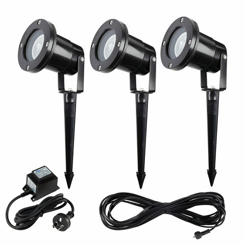Brilliant Beth LED Low Voltage DIY Garden Light Kit 3 Pack 12V Black