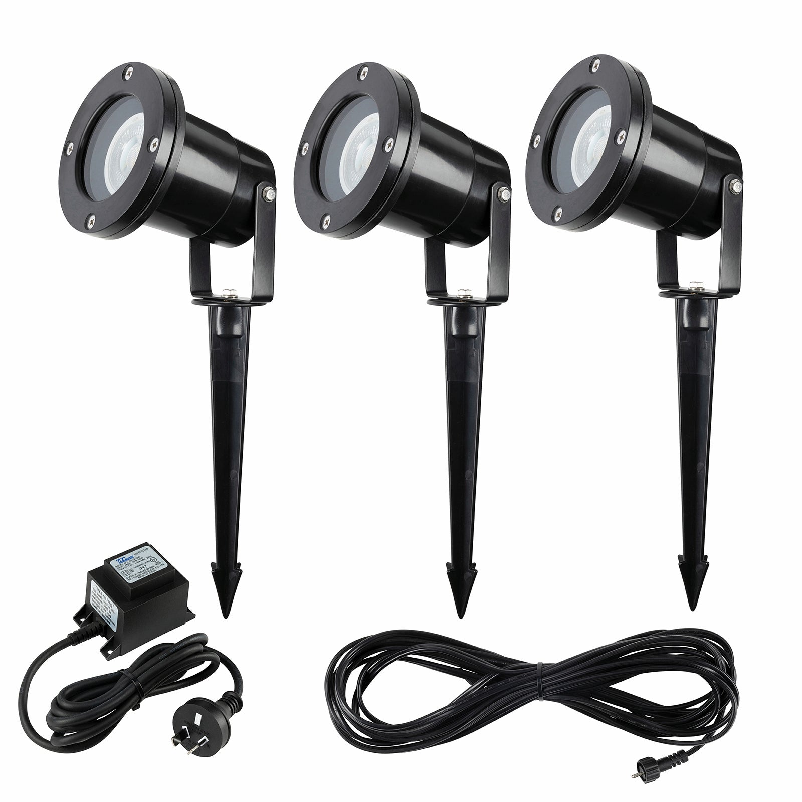 Brilliant Beth LED Low Voltage DIY Garden Light Kit 3 Pack 12V Black