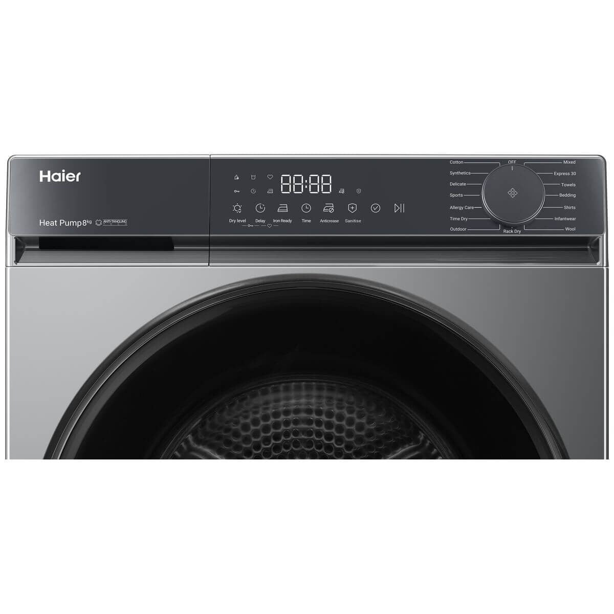 Haier 300 Series 8.5kg Front Load Washer & 8kg Heat Pump Dryer - Black - Express 15 - HWF85KB1HDHPS80KB1
