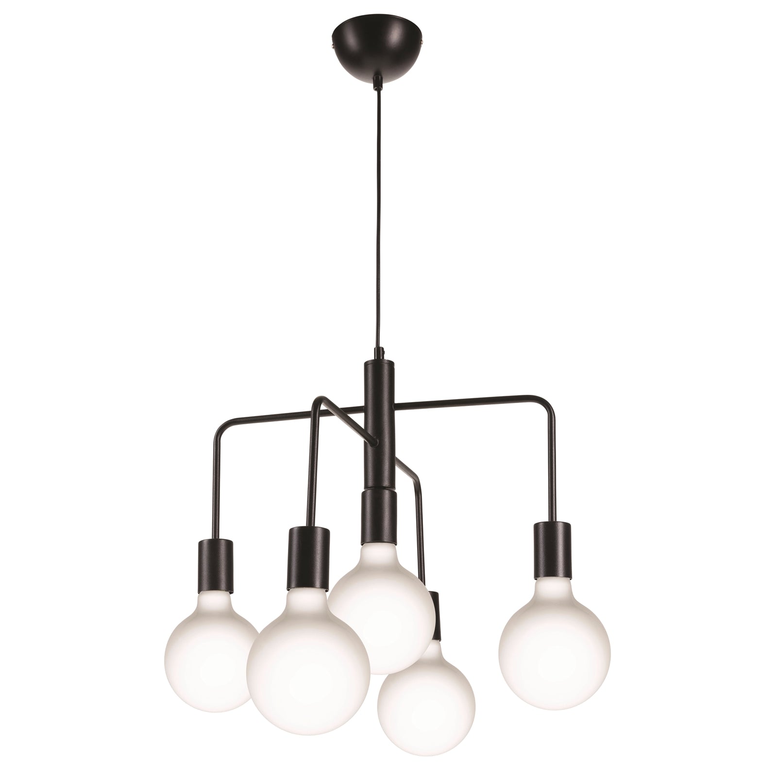 Brilliant Lighting Black Lou Metal 5 x E27 DIY Corded Pendant Light 20324/06