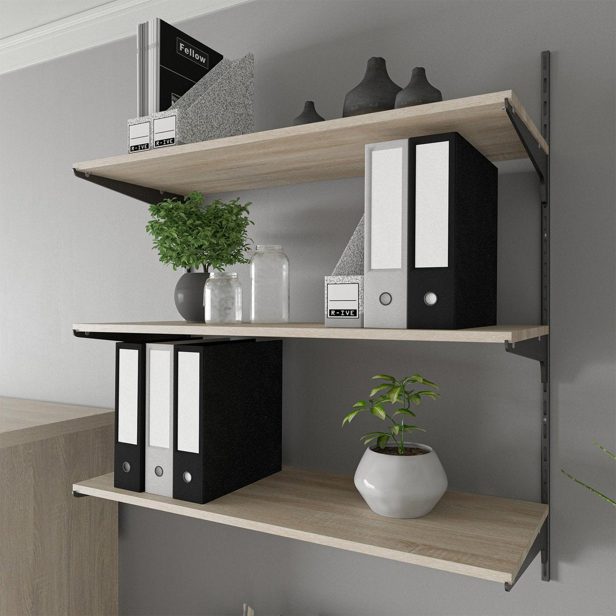 Flexi Storage Home Solutions Black Single Slot Bracket 300mm Steel Durable - SuperSaverAU - view 4