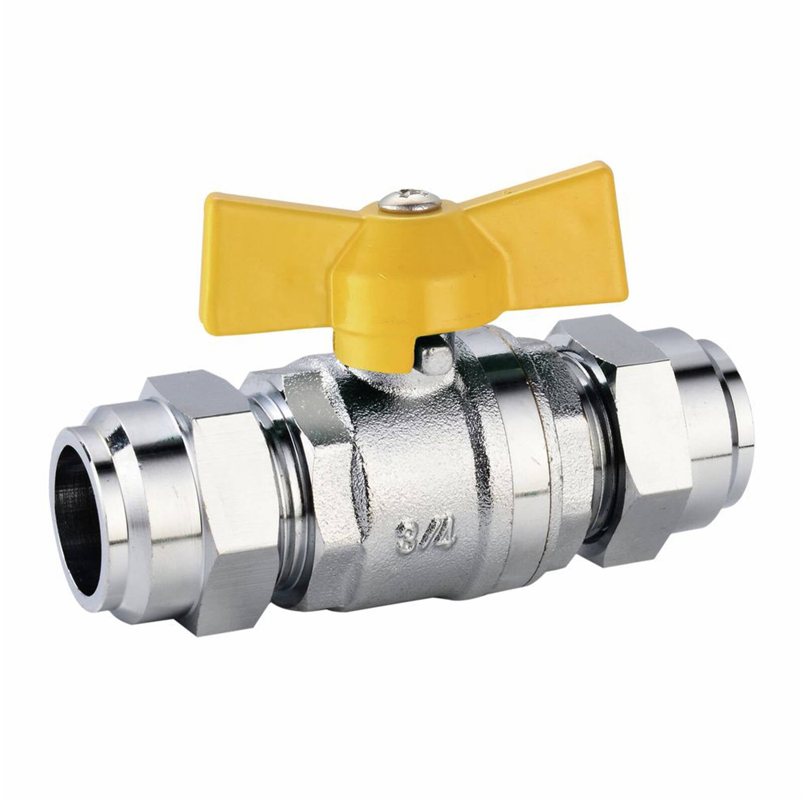 Kinetic 20mm Chrome Gas Cock, Lead Free Brass, Quarter-Turn