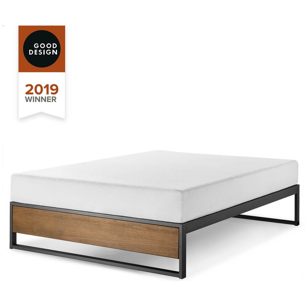 Zinus Double 35cm Ironline Bed Base - Black Steel Frame, 2019 Good Design Award - AU-IRPF-14D