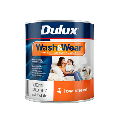 Dulux Wash&Wear 500ml Vivid White Low Sheen Interior Paint, Tintable