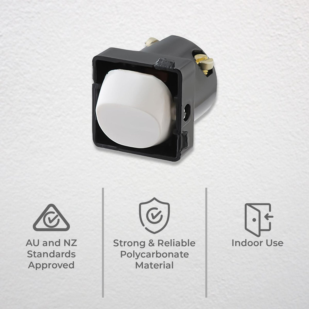Deta White Switch Mechanism - 16A Polycarbonate - Easy Installation - SuperSaverAU - view 2