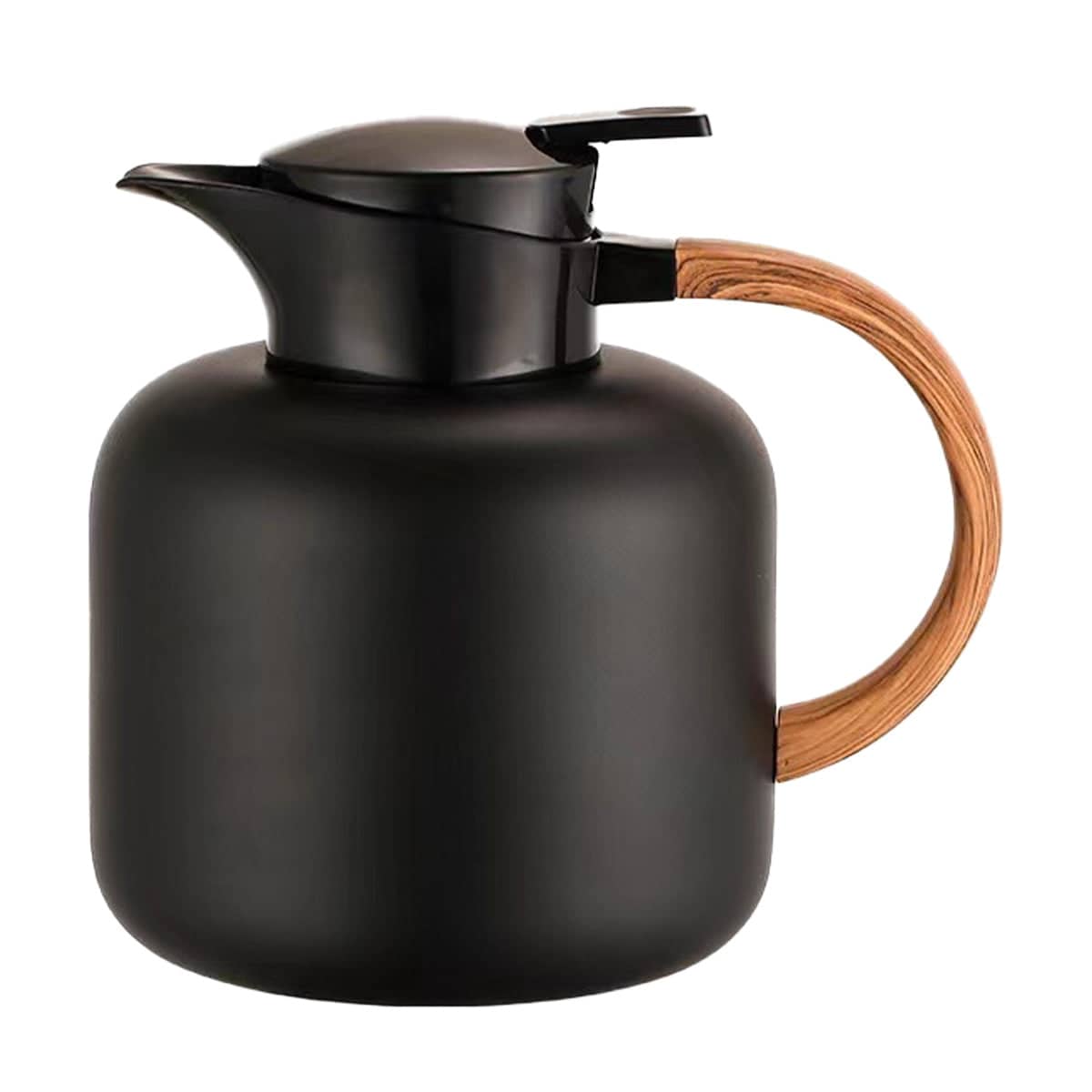 1.9 L Stainless Steel Insulated Coffee Carafe Leak Proof with Handle for Home - Black