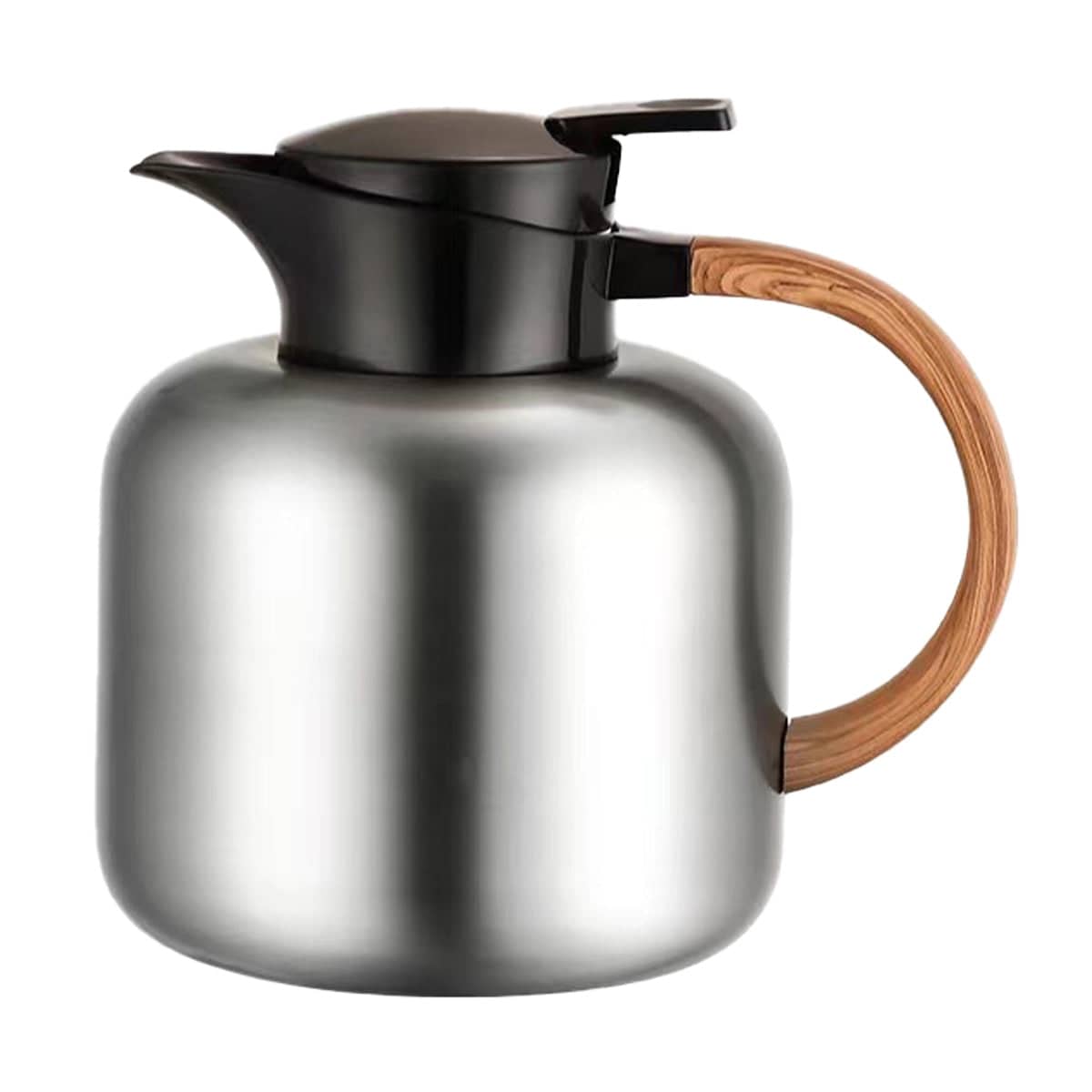 1.9 L Stainless Steel Insulated Coffee Carafe Leak Proof with Handle for Home - Silver