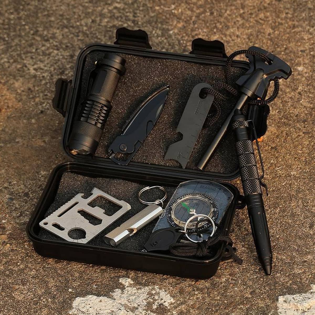 10-In-1 Emergency Survival Kit with Fire Starter, Flashlight and Compass for Camping - view 4