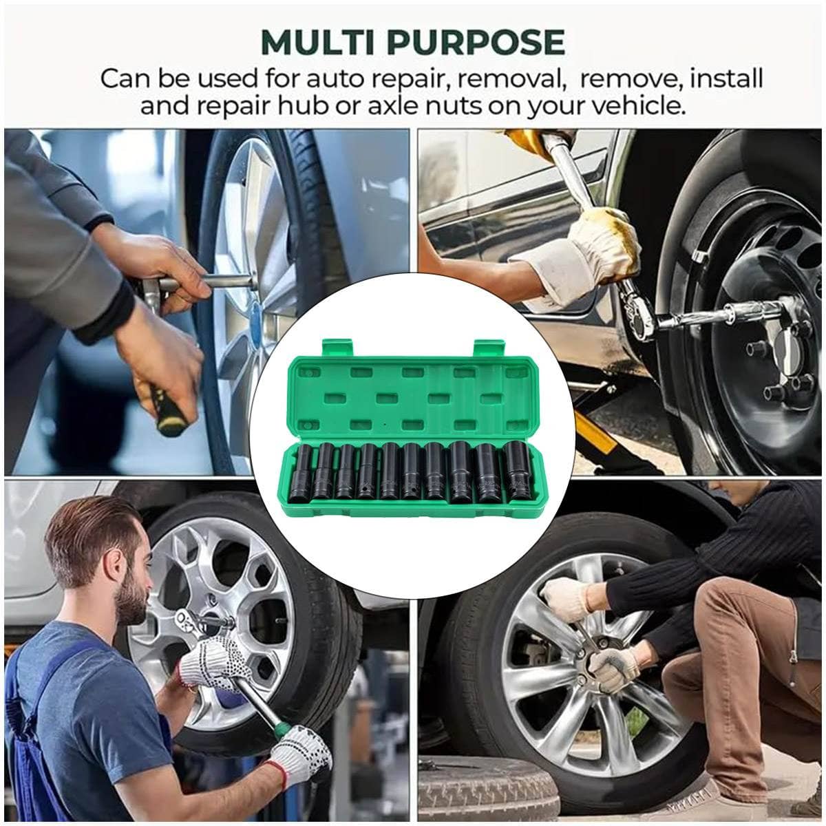10 Piece High Torque Impact Socket Set, Half Inch Drive for Mechanics - view 4