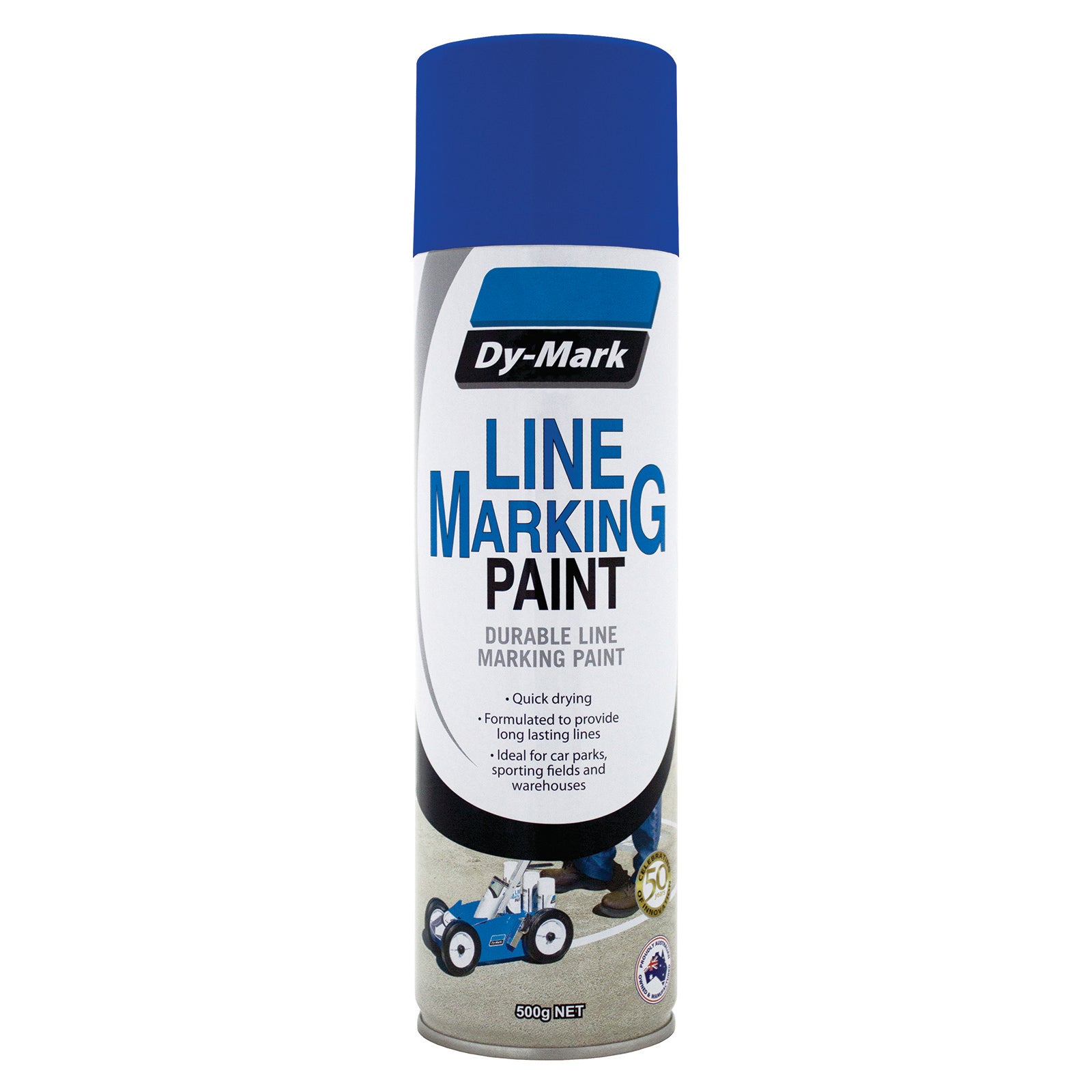 Dy-Mark Line Marking Spray Paint 500g Blue - Acrylic, Indoor & Outdoor