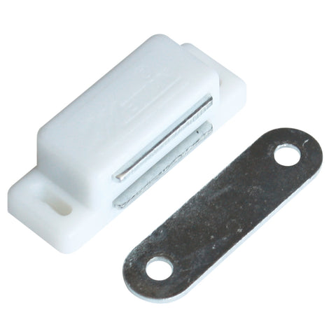 Kaboodle Magnetic Cabinet Catch White & Chrome - 2 Pack