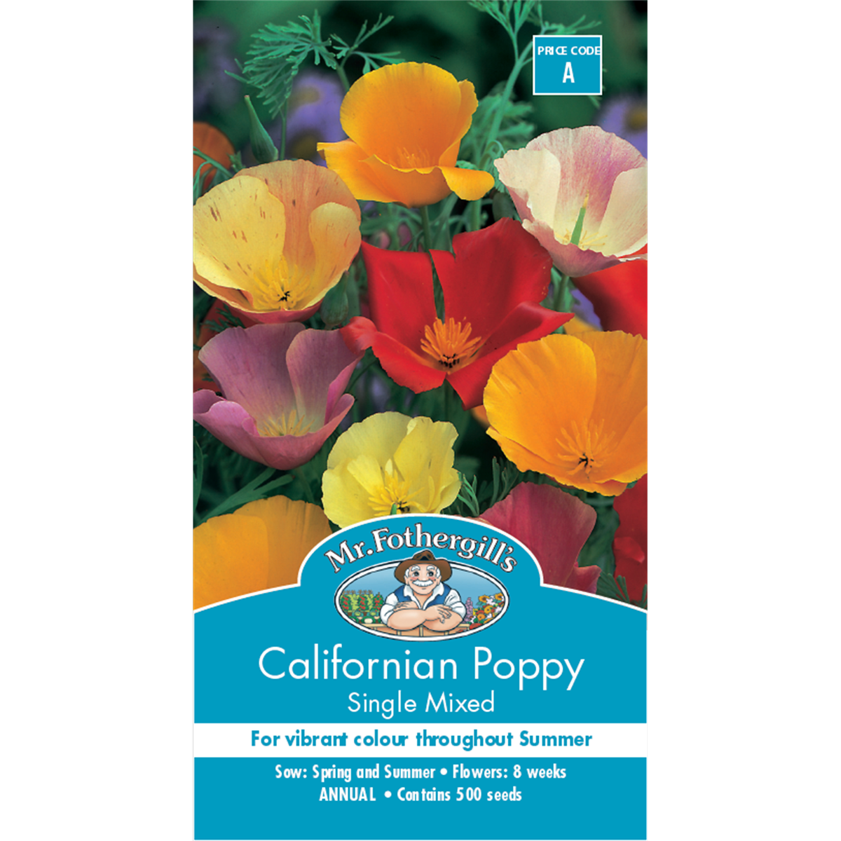 Mr Fothergill Californian Poppy Seeds 75mm Hardy Easy Grow - SuperSaverAU - view 1