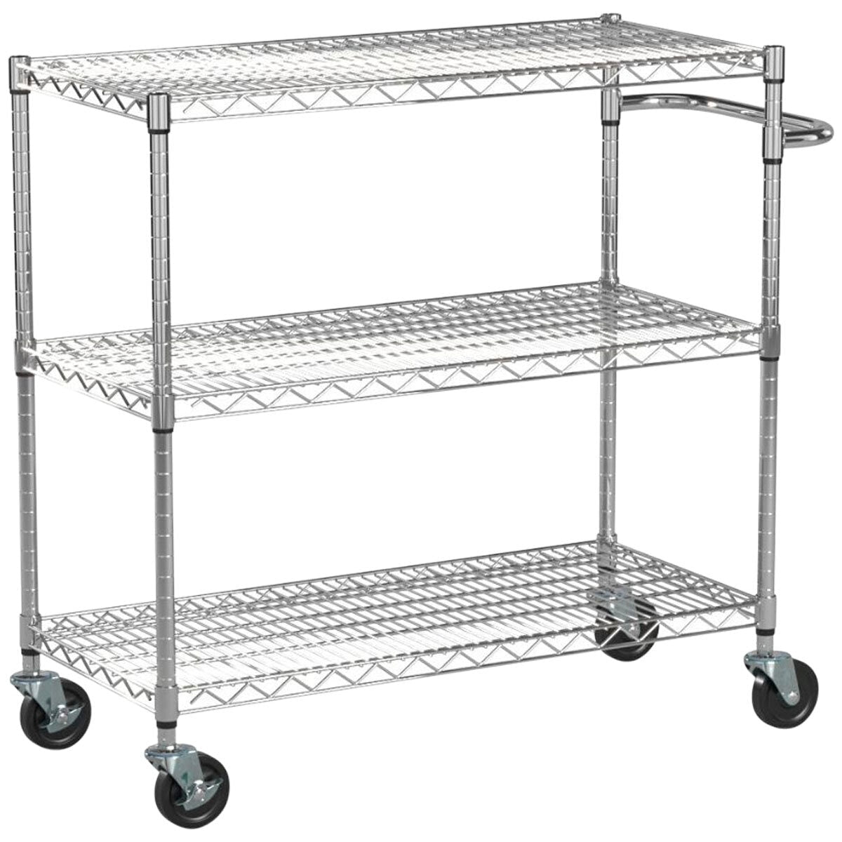 Trinity 3-Tier Utility Cart – Heavy-Duty Rolling Storage Trolley with Wheels & Handle - SuperSaverAU - view 2
