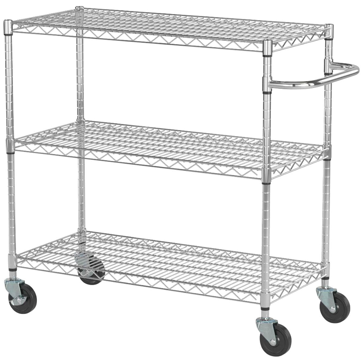 Trinity 3-Tier Utility Cart – Heavy-Duty Rolling Storage Trolley with Wheels & Handle - SuperSaverAU - view 3
