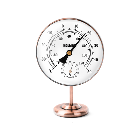 Holman Brass Thermometer and Hygrometer, Indoor / Outdoor