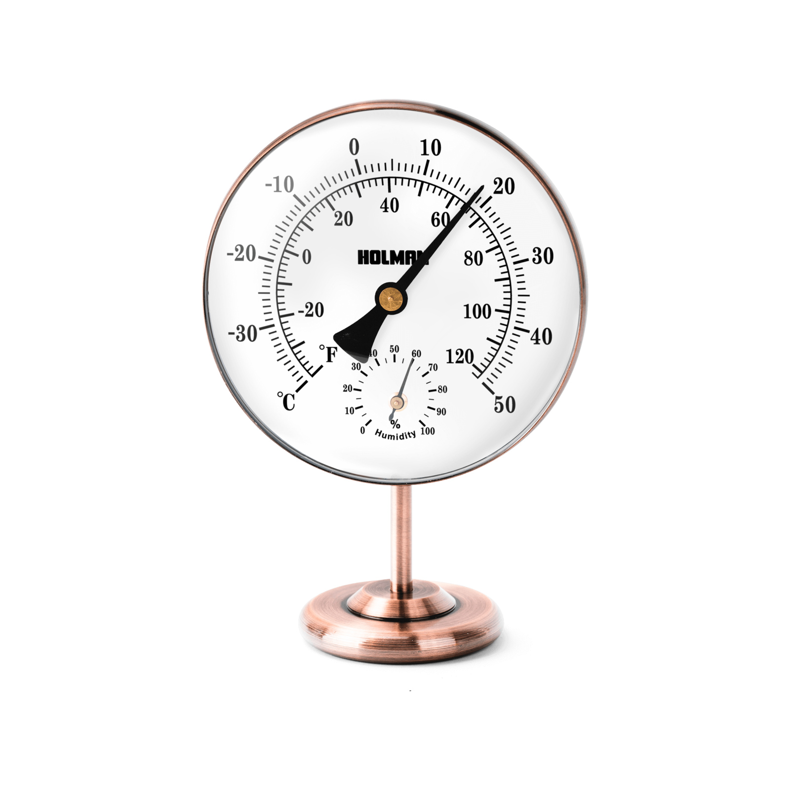 Holman Brass Thermometer and Hygrometer, Indoor / Outdoor
