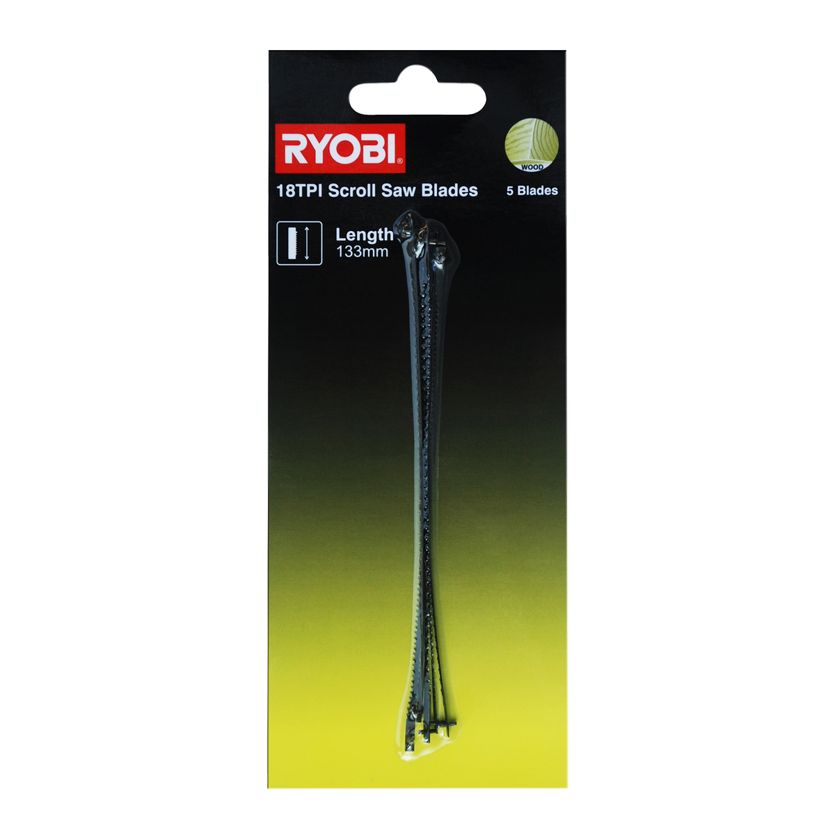 Ryobi Scroll Saw Blade 5 Pack - 18 TPI - 2mm x 130mm - Steel - SuperSaverAU - view 1