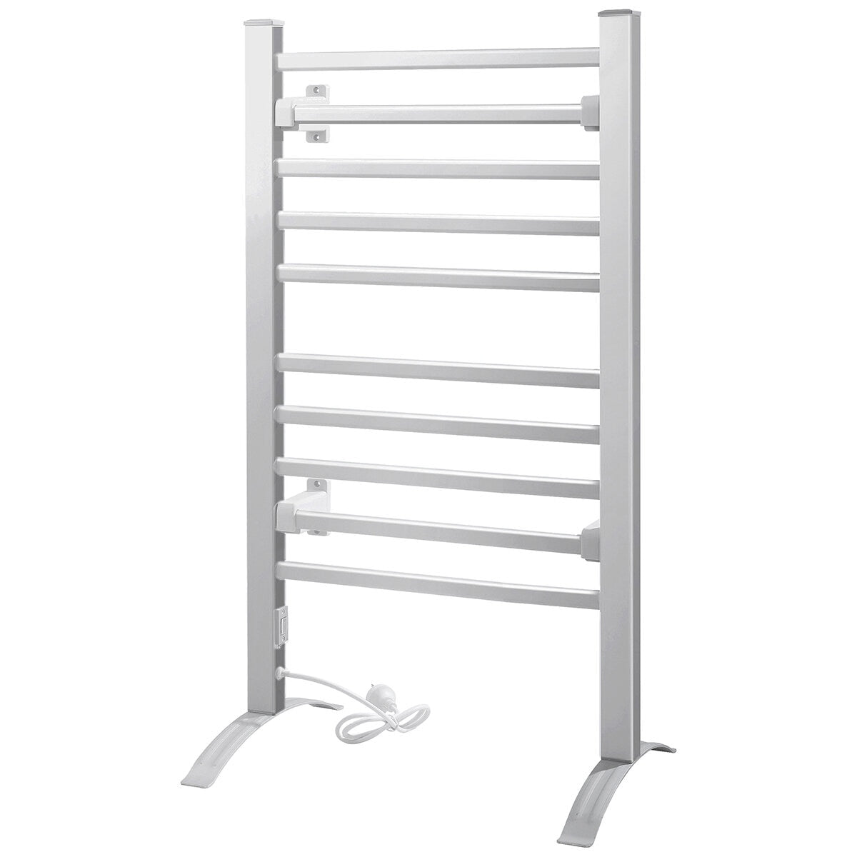 Devanti Heated Towel Rail Rack Electric Clothes Rails TW-C-FW-10-ALUM - SuperSaverAU - view 1