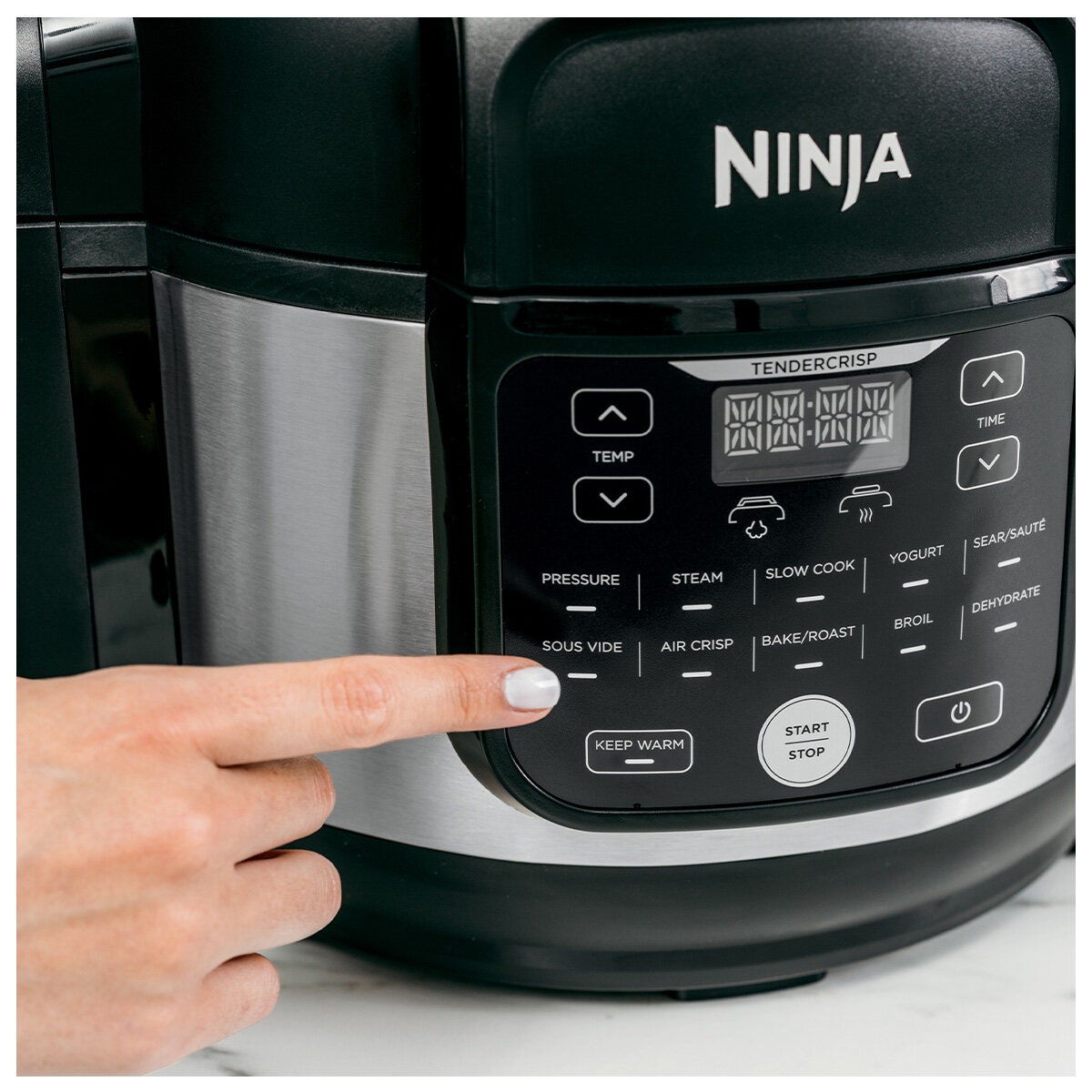 Ninja Foodi 6L Multi Cooker - 11 Functions, TenderCrisp Air Fry Lid, Pressure Cooker, Stainless Steel - OP350