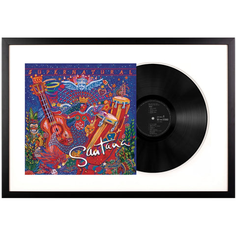 Framed Santana Supernatural Vinyl Album Art - 75 cm x 47.5 cm, Black MDF Frame - SuperSaverAU - view 1