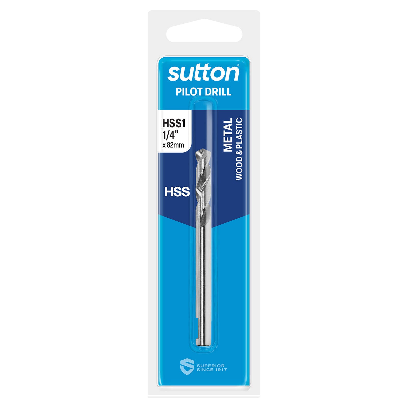 Sutton Tools 1/4" x 82mm HSS Holesaw Pilot Drill, Suits QFA & VSA Arbors