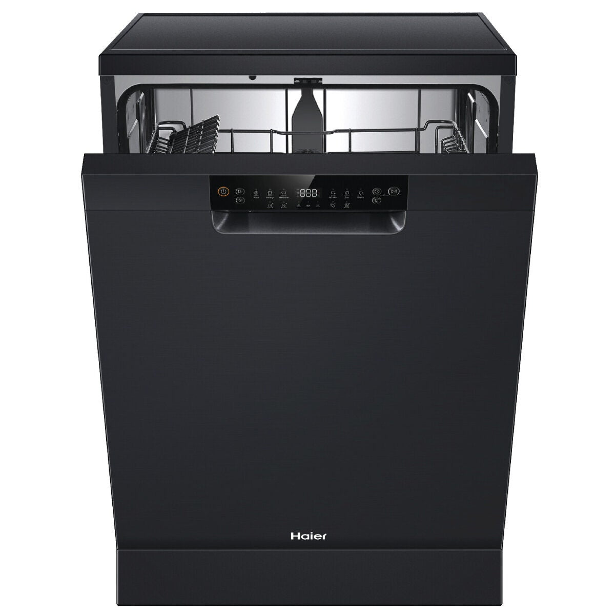 Haier 60cm Freestanding Dishwasher with Sanitise - 15 Place Settings - Black - ThermoDry - HDW15F1B1
