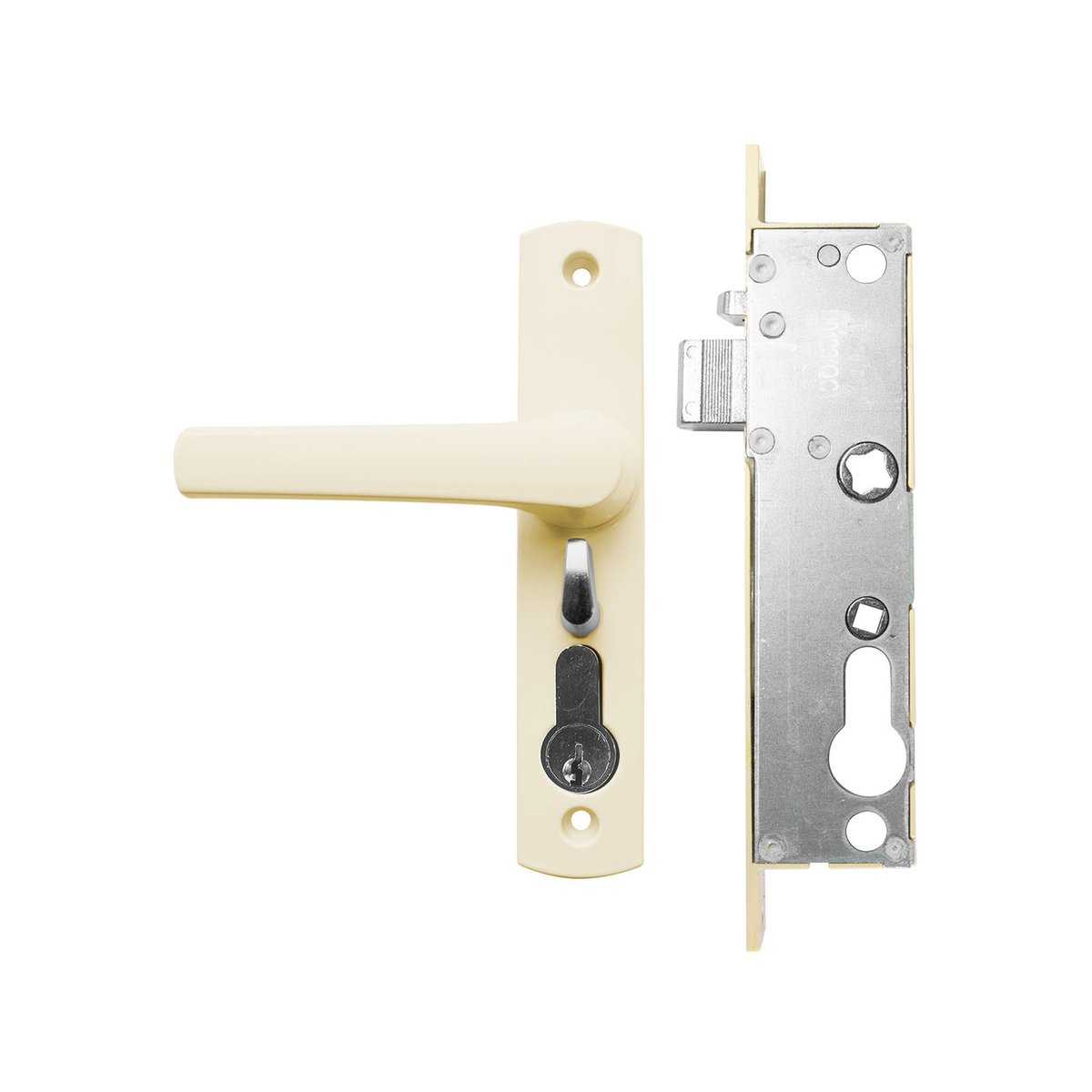 Rolltrak Keyed Hinged Screen Door Lock - 50mm - Alloy - Primrose Finish - SuperSaverAU - view 2