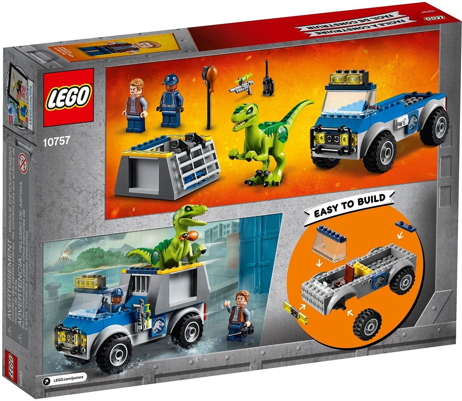 LEGO 10757 Raptor Rescue Truck: Jurassic World Volcano Escape - SuperSaverAU - view 3