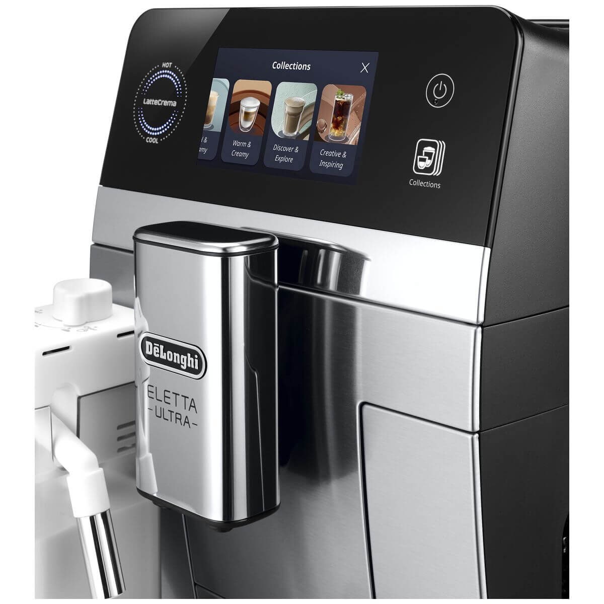 DeLonghi Eletta Ultra fully automatic coffee machine - 50+ hot and cold recipes, LatteCrema - ECAM47085MB