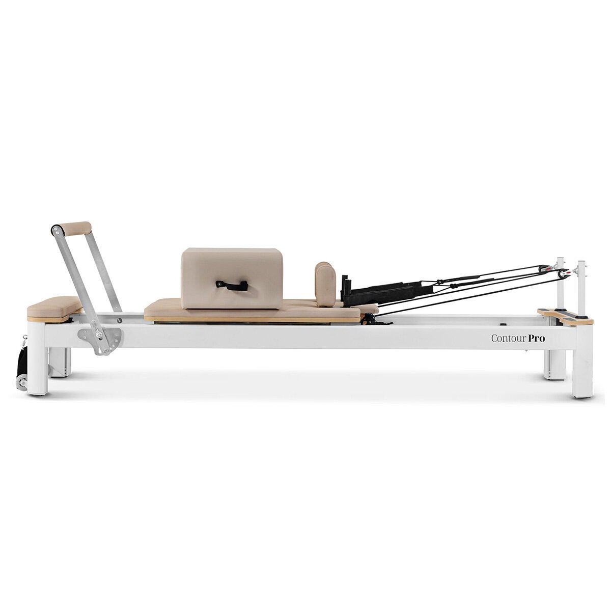 Lifespan Fitness Contour Pro aluminium reformer Pilates bed set - beige accents - 75kg - LFRF-CONTPROB
