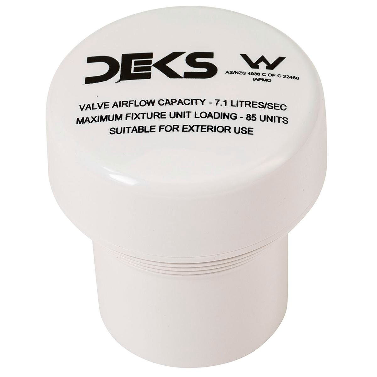 Deks Air Admittance Valve - 50/40mm ABS - Prevents Sewage Gases - SuperSaverAU - view 1