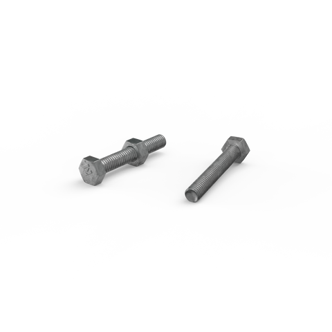 Zenith M6 x 40mm Hot Dipped Galvanised Hex Head Bolt and Nut, 4.6 Grade Steel