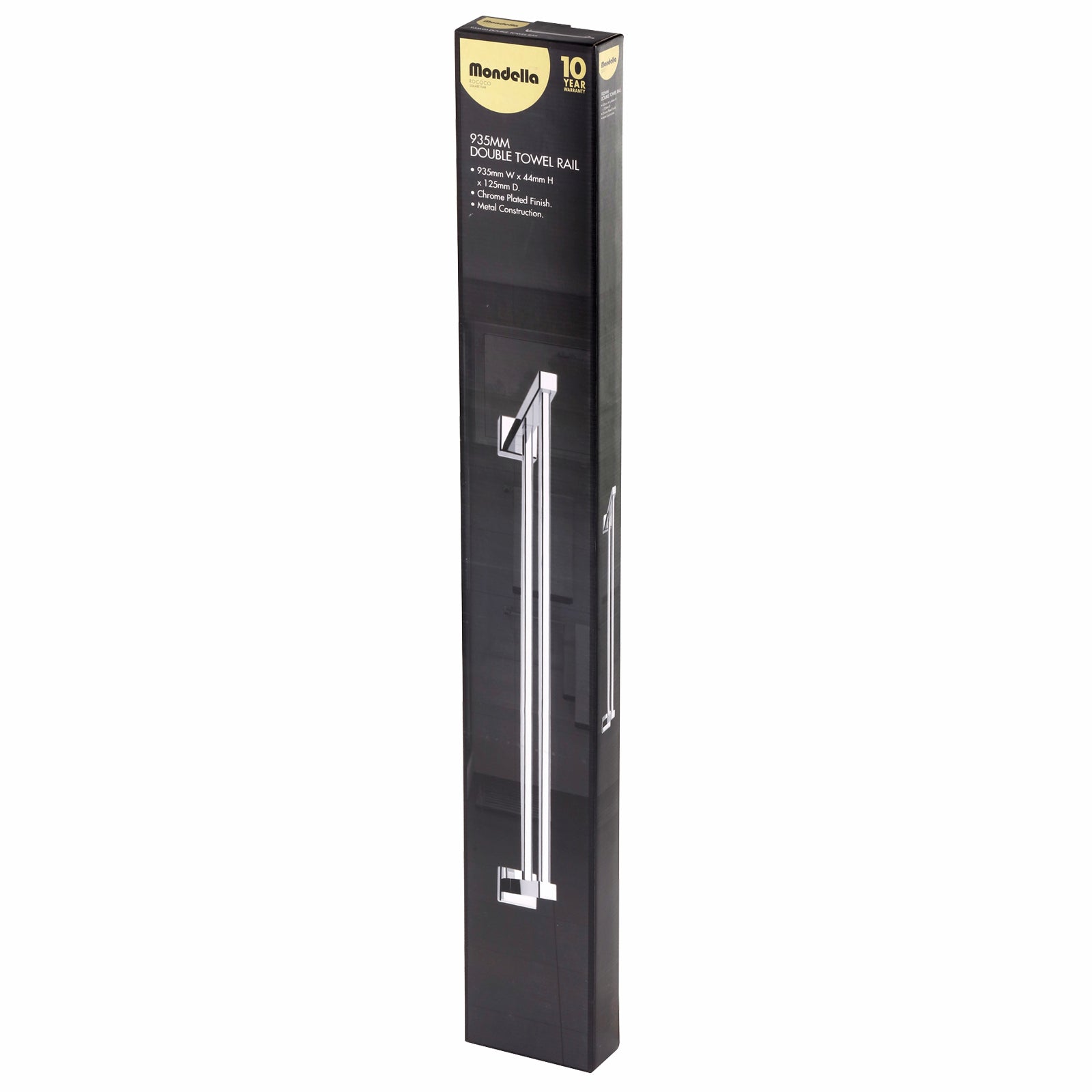 Mondella Rococo 935mm Chrome Double Towel Rail, Metal Wall Mount