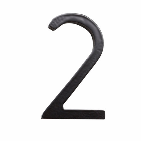 Sandleford 75mm Black Zone House Number 2 Galvanised Steel - Powder Coated Weather Resistant
