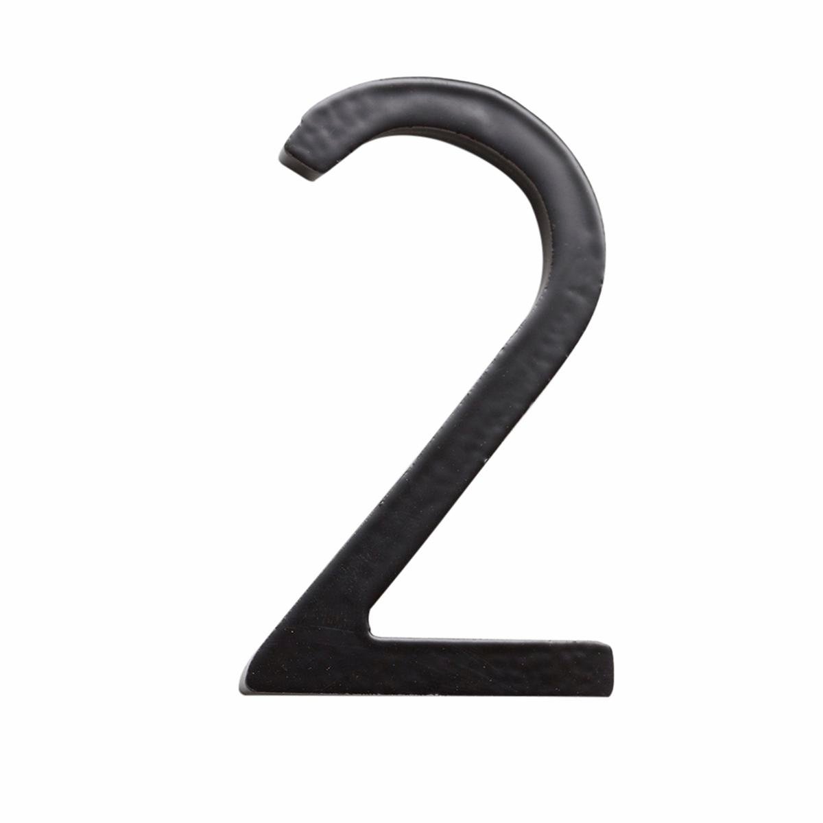Sandleford 75mm Black Zone House Number 2 Galvanised Steel - Powder Coated Weather Resistant