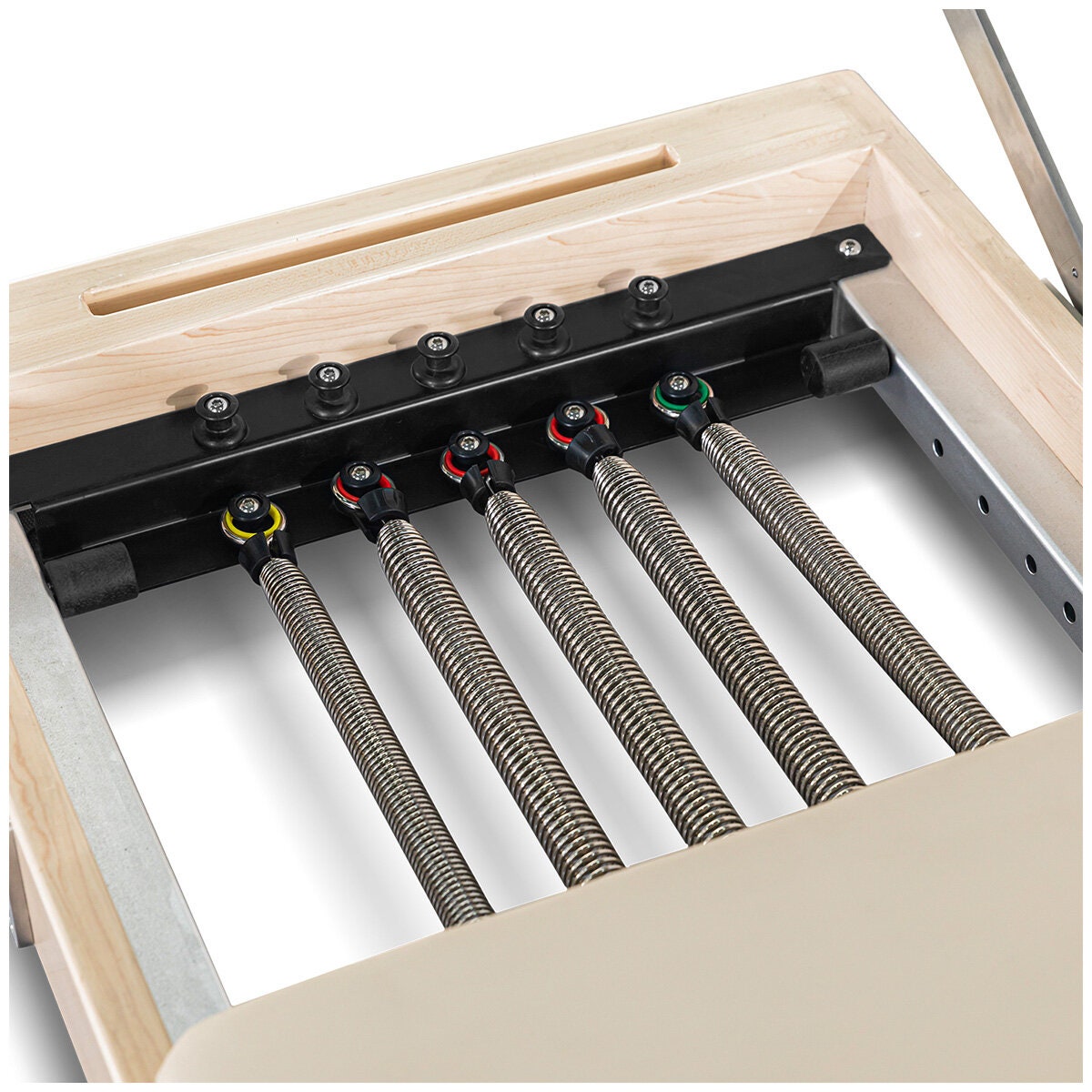 Lifespan Fitness Contour 2 folding wood Pilates reformer set - wooden frame - beige accents - LFRF-CONTFLD2B