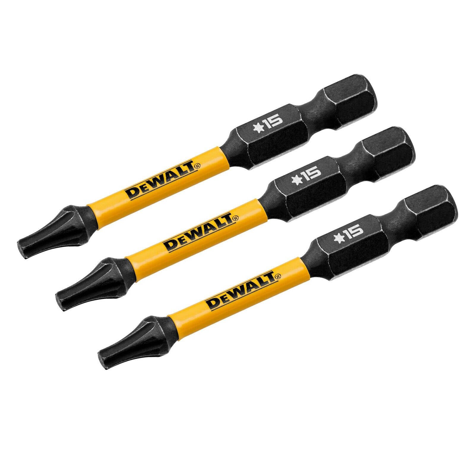 DeWALT FLEXTORQ 57mm TX15 Torx Impact Screwdriver Bits 3 Pack