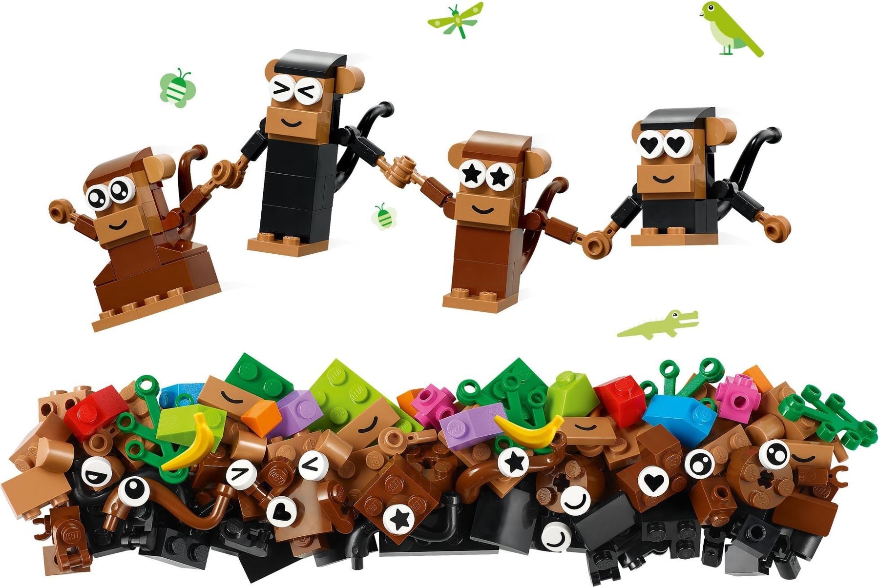 LEGO Classic Creative Monkeys, Birds, and Bananas 11031 - SuperSaverAU - view 2