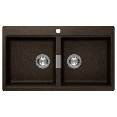 Abey Schock Horizont Double Bowl Sink - Bronze Cristadur, Heat Resistant to 180°C, Topmount - N200BZ